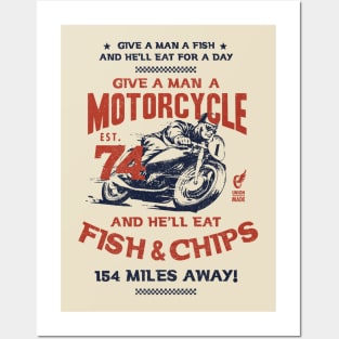 Fish and Chips Motorcycle Posters and Art